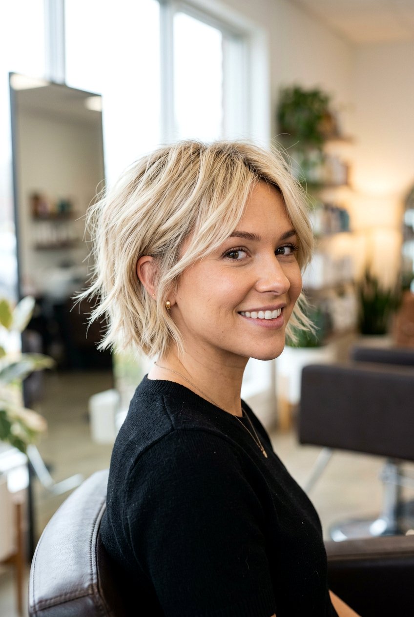 Layered Ear Length Bob - 20 ear length bob haircut - 20 ear length bob haircut