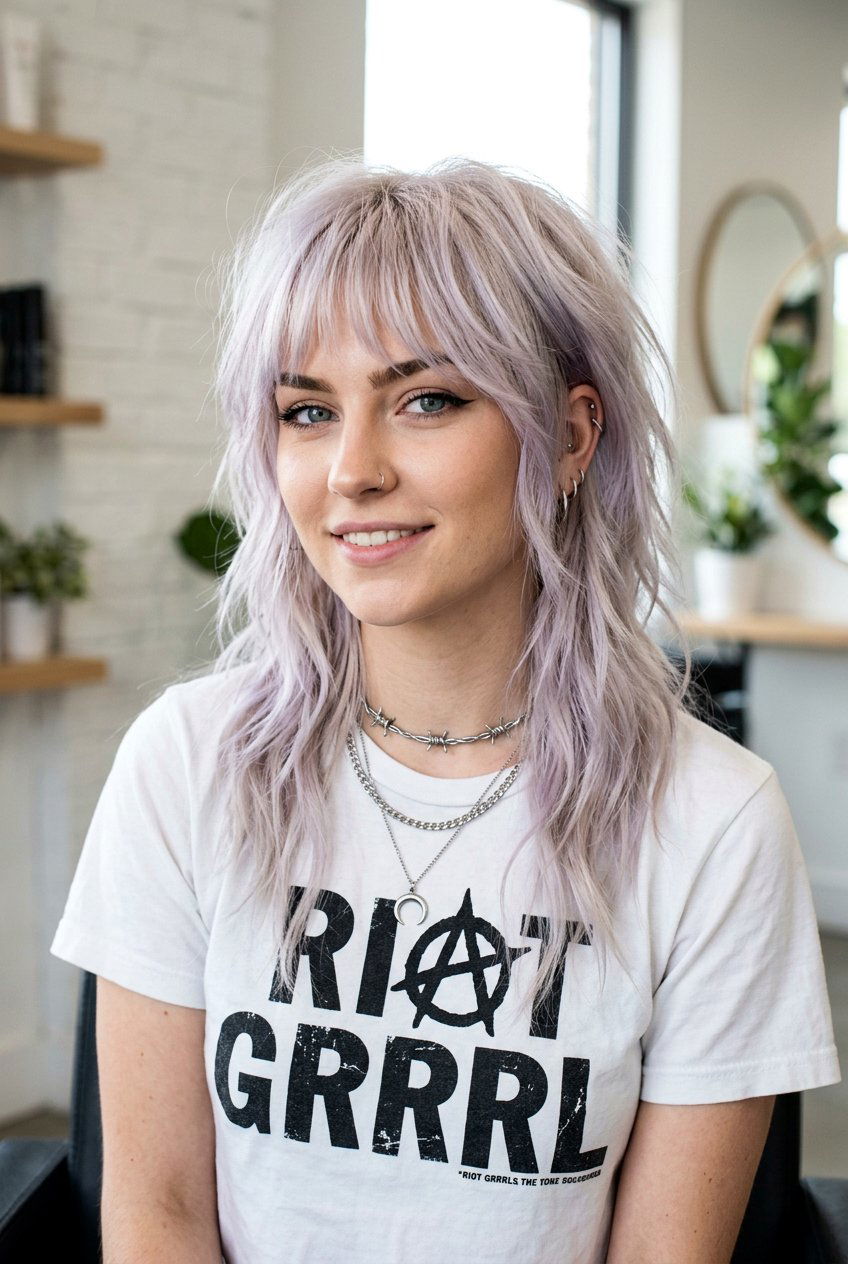 Layered Emo Shag With Wispy Bangs - 20 emo shag haircut women - 20 emo shag haircut women