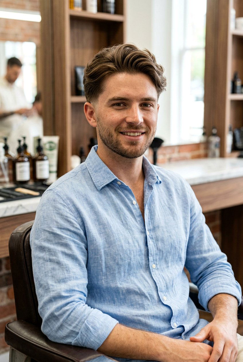 Layered Flow Taper Fade - 20 long top short sides haircut men - 20 long top short sides haircut men