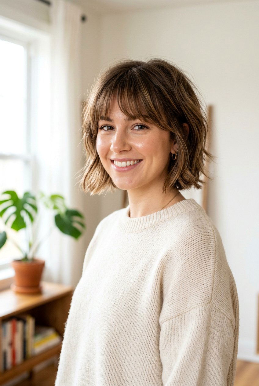 Layered French Bob With Fringe - 20 french bob with fringe - 20 french bob with fringe