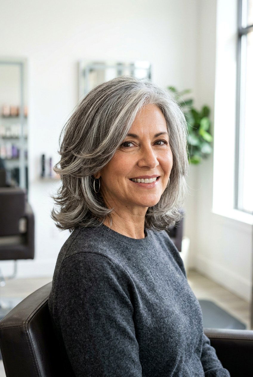 Layered Gray Bob - 20 gray bob hairstyles - 20 gray bob hairstyles