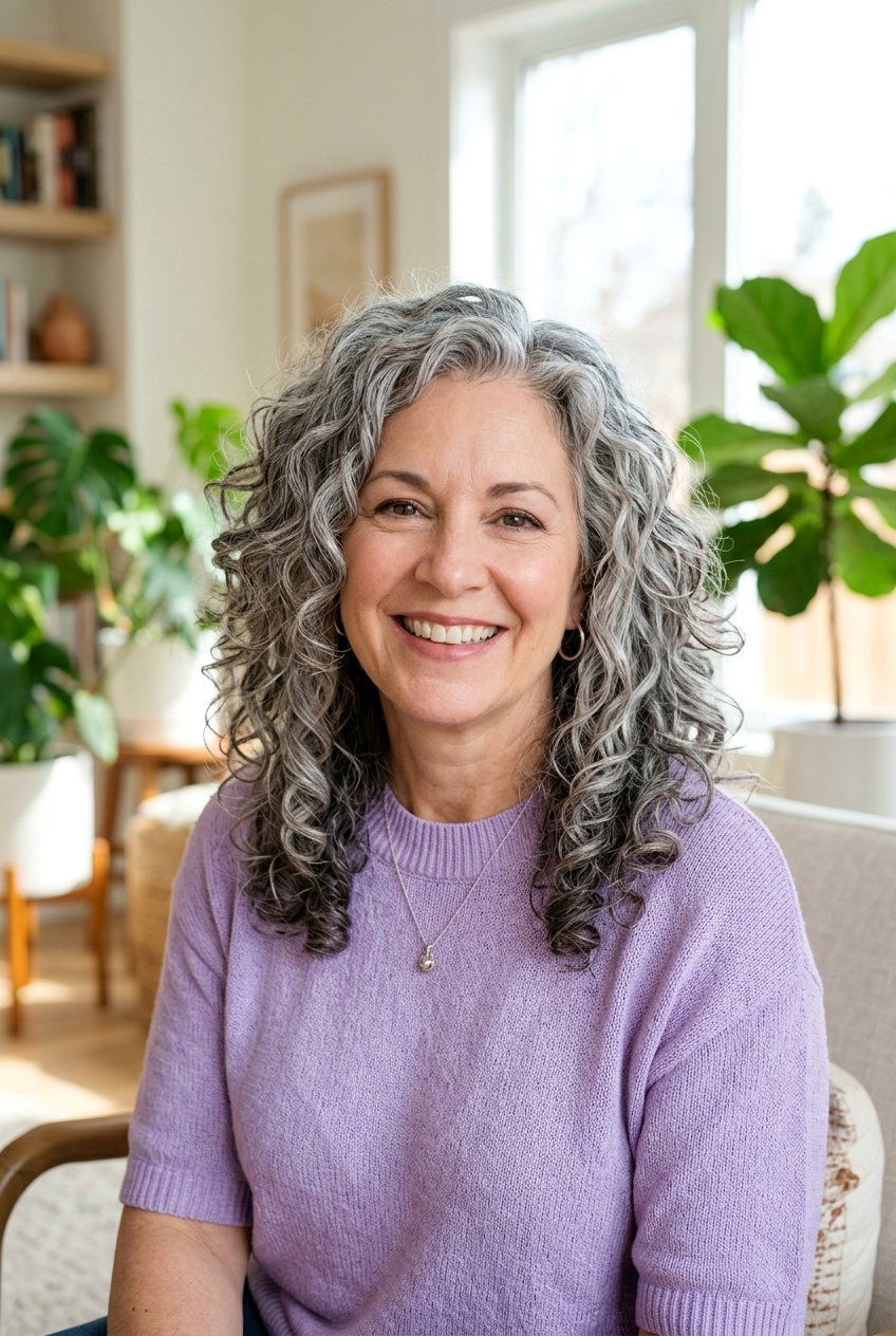 Layered Gray Curly Hair - 20 natural gray curly hairstyles - 20 natural gray curly hairstyles