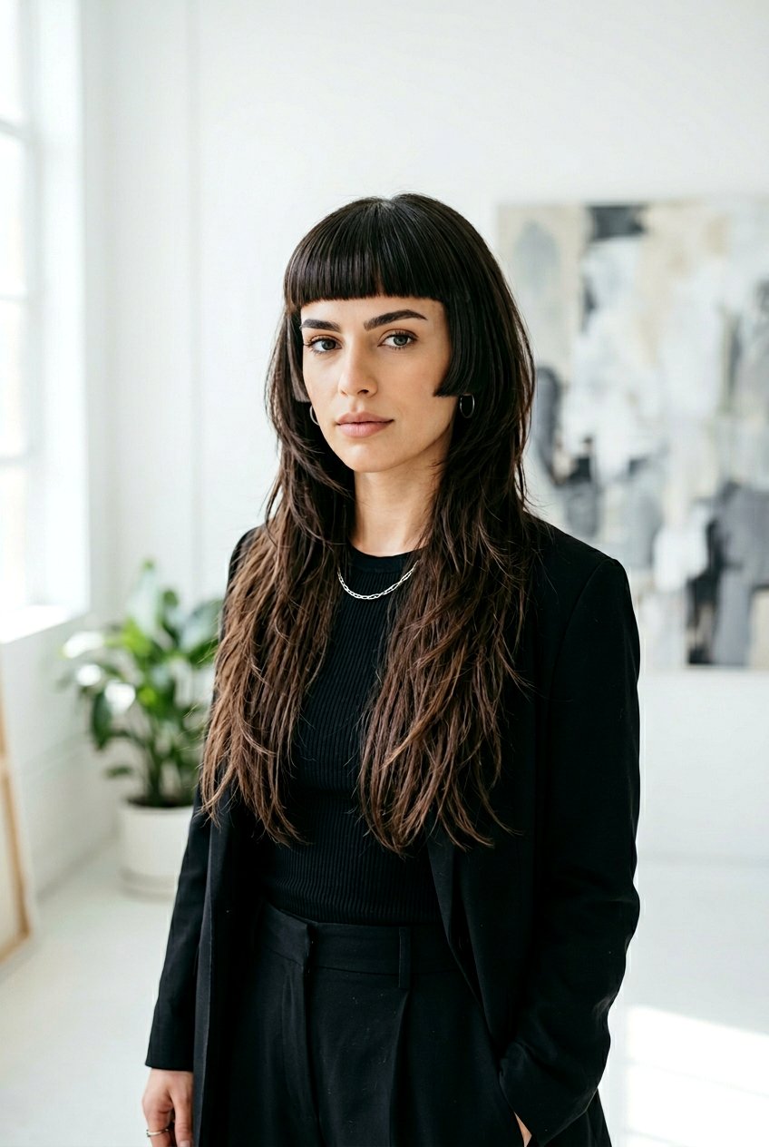 Layered Jellyfish Haircut With Blunt Bangs - 20 layered jellyfish haircut - 20 layered jellyfish haircut