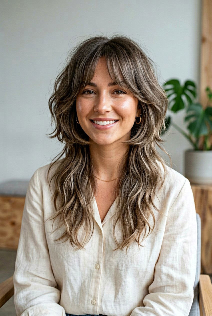 Layered Jellyfish Haircut With Curtain Bangs - 20 layered jellyfish haircut - 20 layered jellyfish haircut