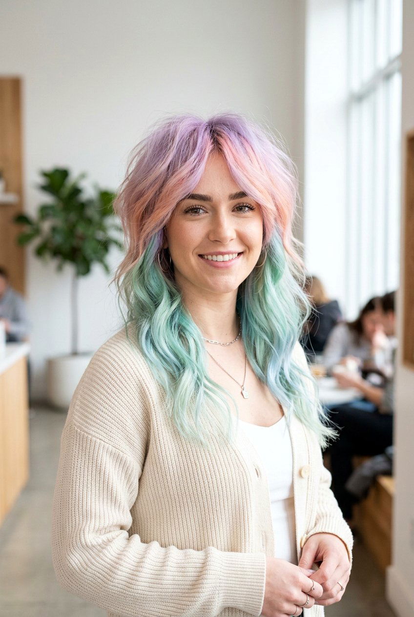 Layered Jellyfish Haircut With Pastel Color - 20 layered jellyfish haircut - 20 layered jellyfish haircut