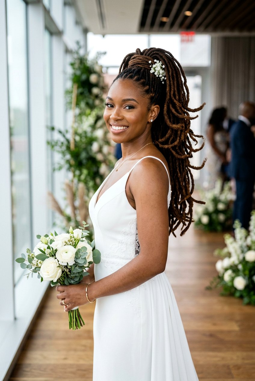 Layered Length Loc Ponytail - 20 bridal hairstyle for loc ponytail - 20 bridal hairstyle for loc ponytail