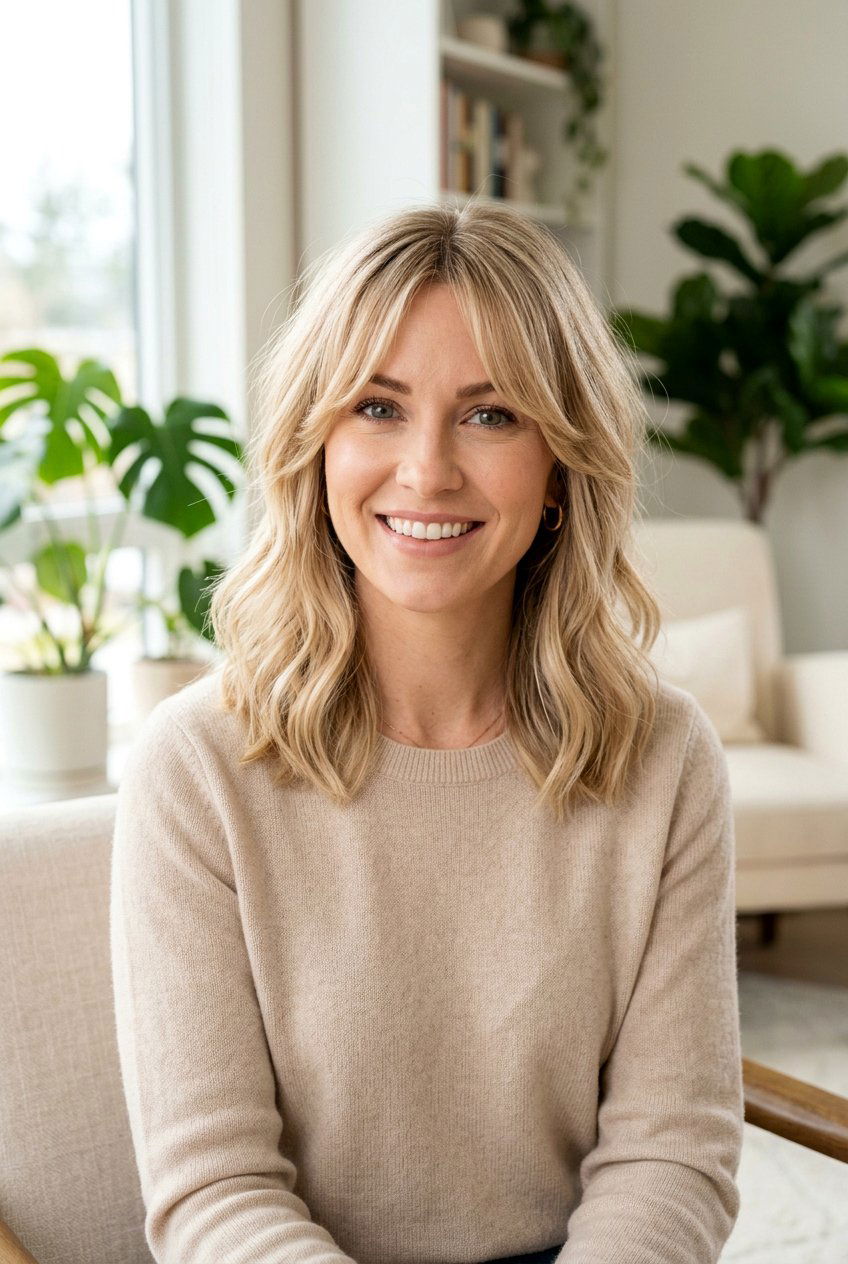 Layered Lob With Curtain Bangs - 20 layered lob for fine hair - 20 layered lob for fine hair