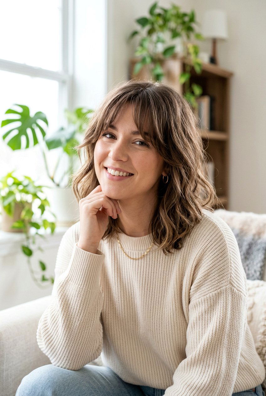 Layered Lob With Curtain Bangs - 20 mom lob haircut with layers - 20 mom lob haircut with layers