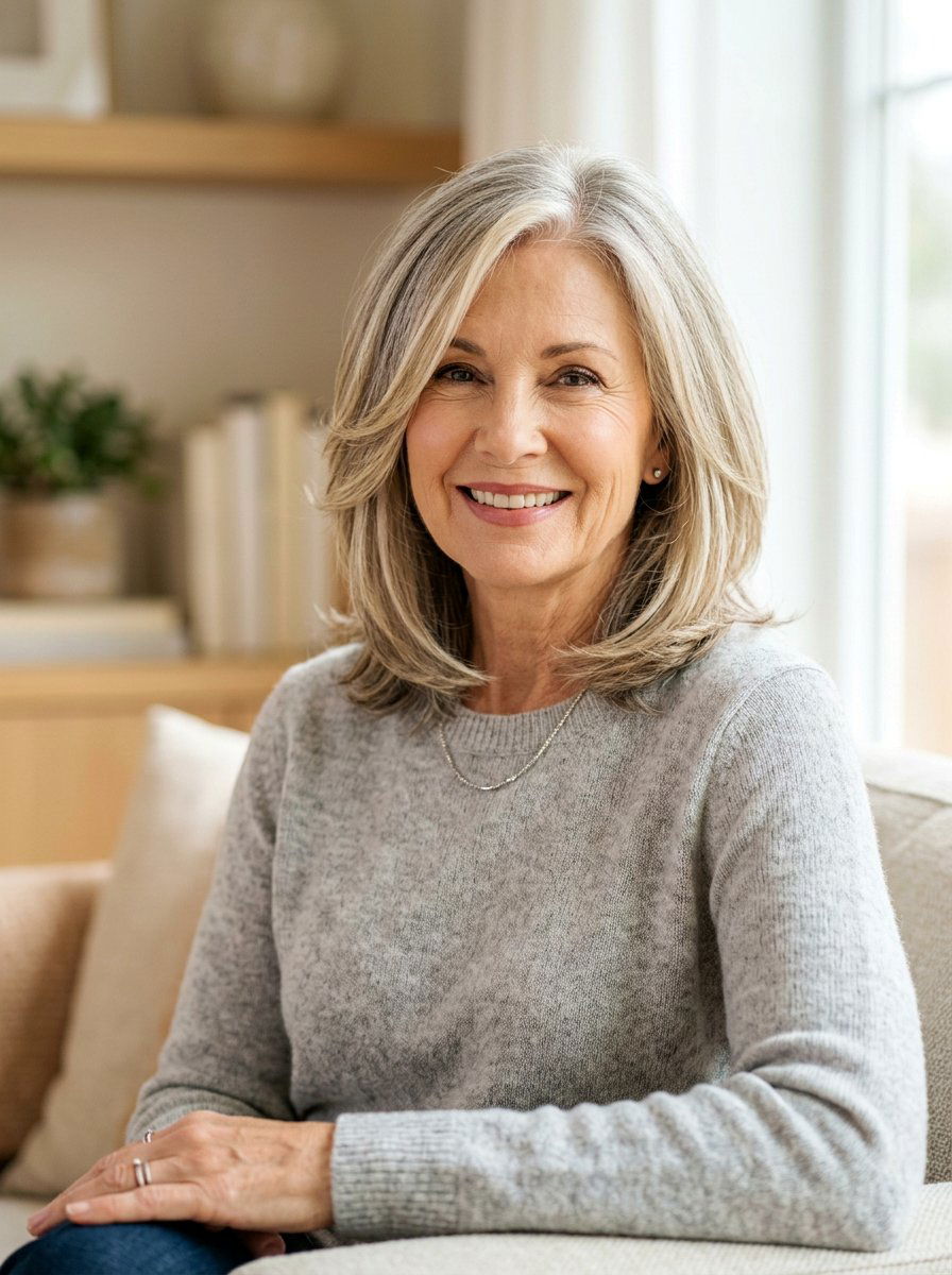 Layered Lob With Face Framing - 20 older women shoulder length layer ideas - 20 older women shoulder length layer ideas