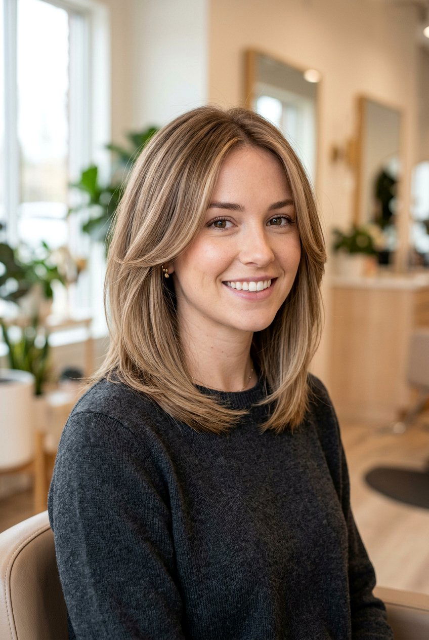 Layered Lob With Face Framing Layers - 20 layered lob for fine hair - 20 layered lob for fine hair