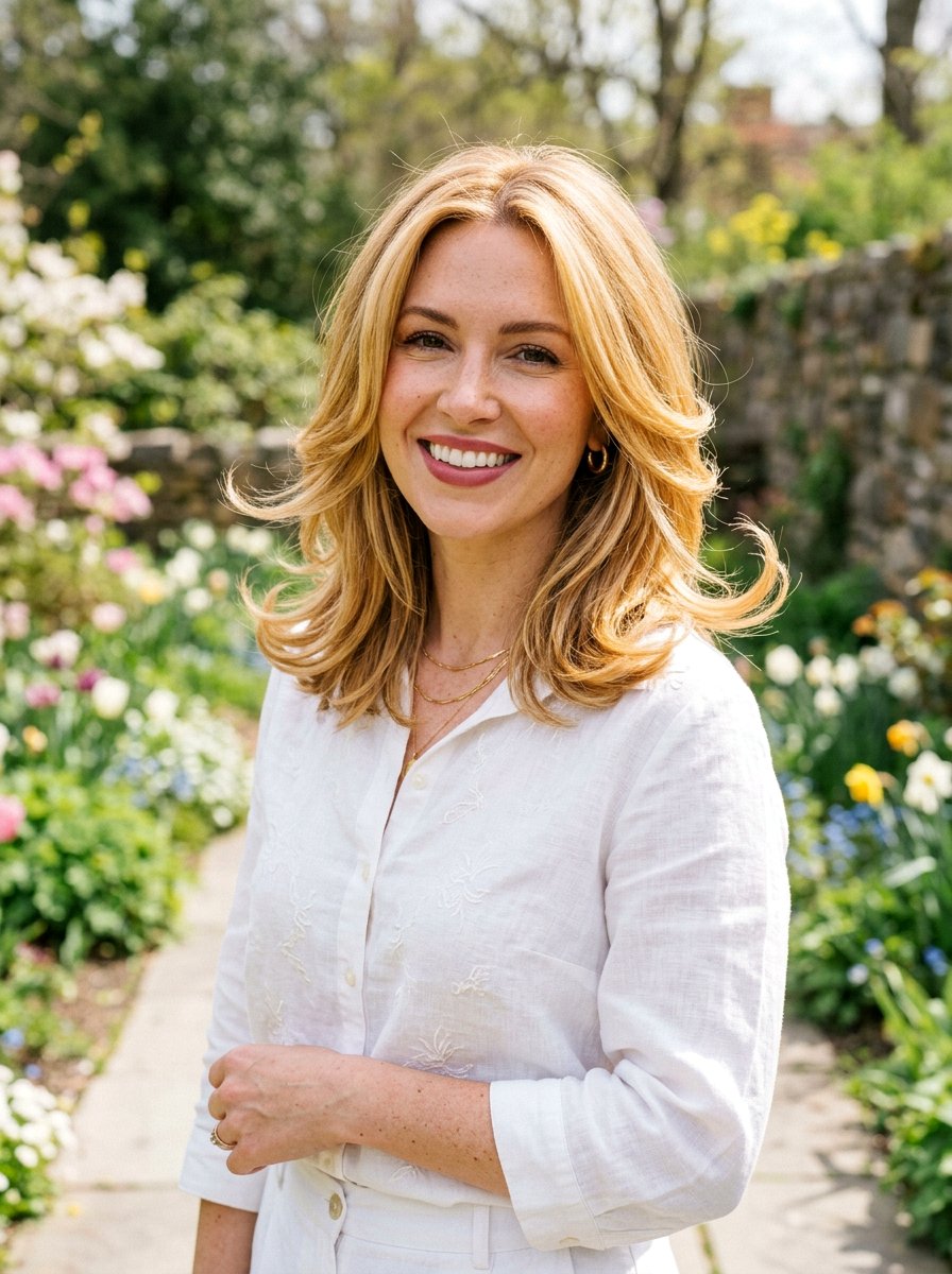 Layered Lob With Flipped Ends Blonde - 20 layered lob with flipped ends - 20 layered lob with flipped ends