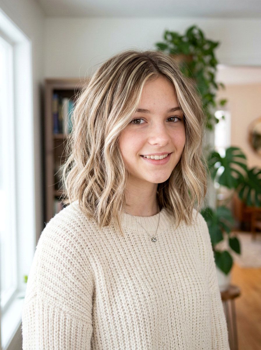 Layered Lob With Highlights - 20 teen girls layered lob haircut - 20 teen girls layered lob haircut