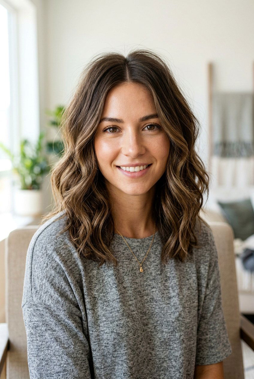 Layered Lob With Middle Part - 20 bouncy hairstyle for layered lob - 20 bouncy hairstyle for layered lob