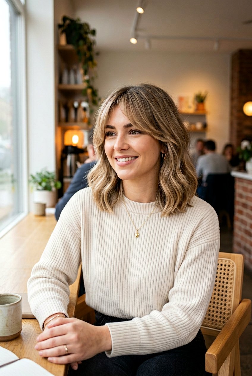 Layered Lob With Side Bangs - 20 layered haircut with side bangs - 20 layered haircut with side bangs