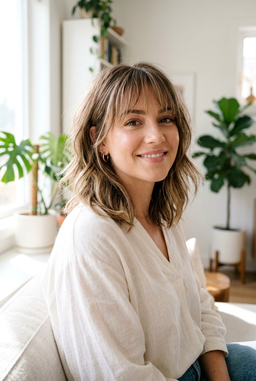 Layered Lob With Wispy Bangs - 20 bouncy hairstyle for layered lob - 20 bouncy hairstyle for layered lob