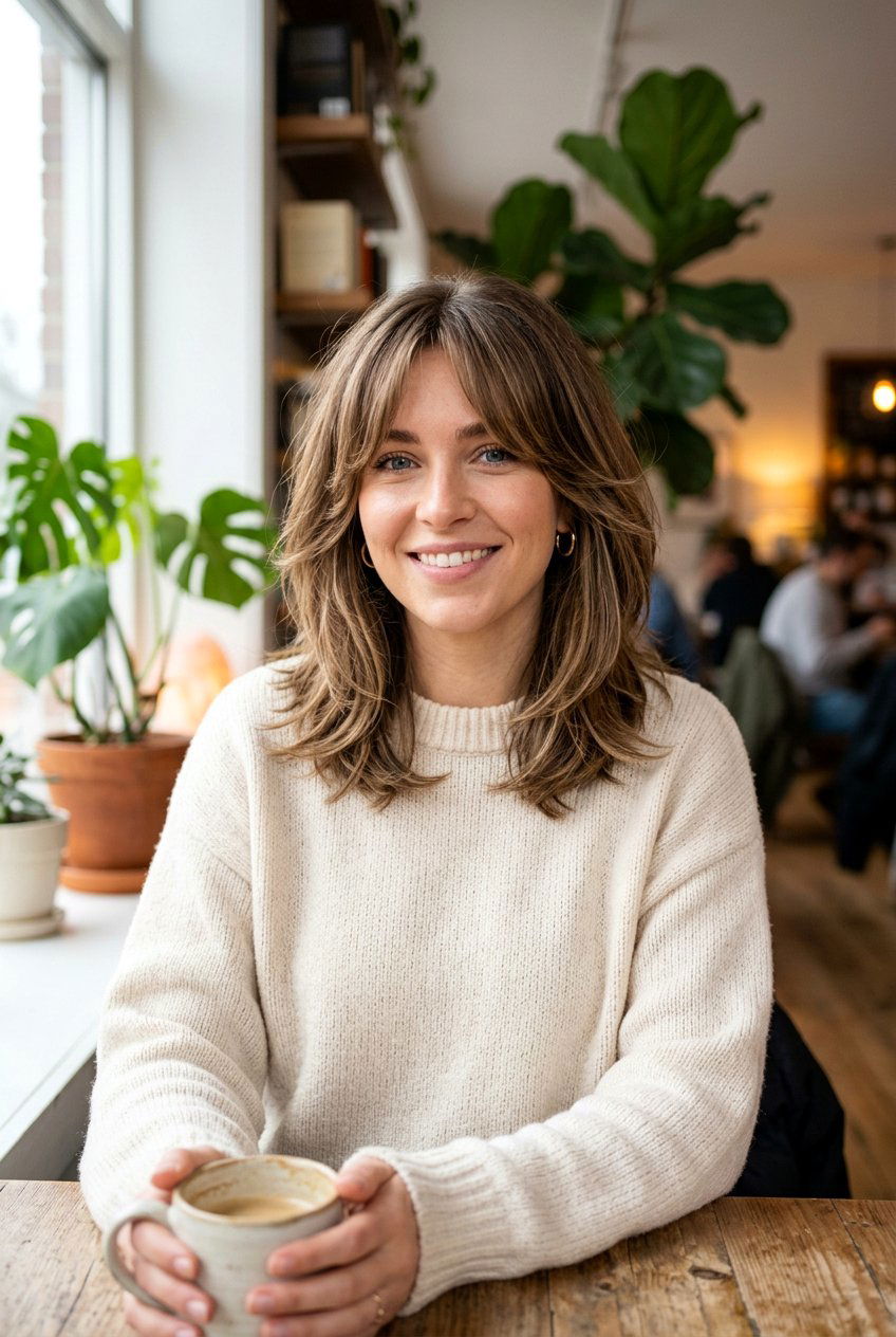 Layered Long Bob With Curtain Bangs - 20 long bob with curtain bangs - 20 long bob with curtain bangs