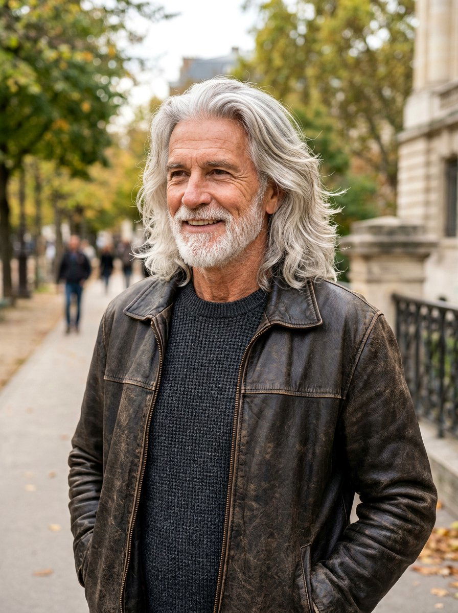 Layered Long Hair - 20 older men hairstyles with gray hair - 20 older men hairstyles with gray hair