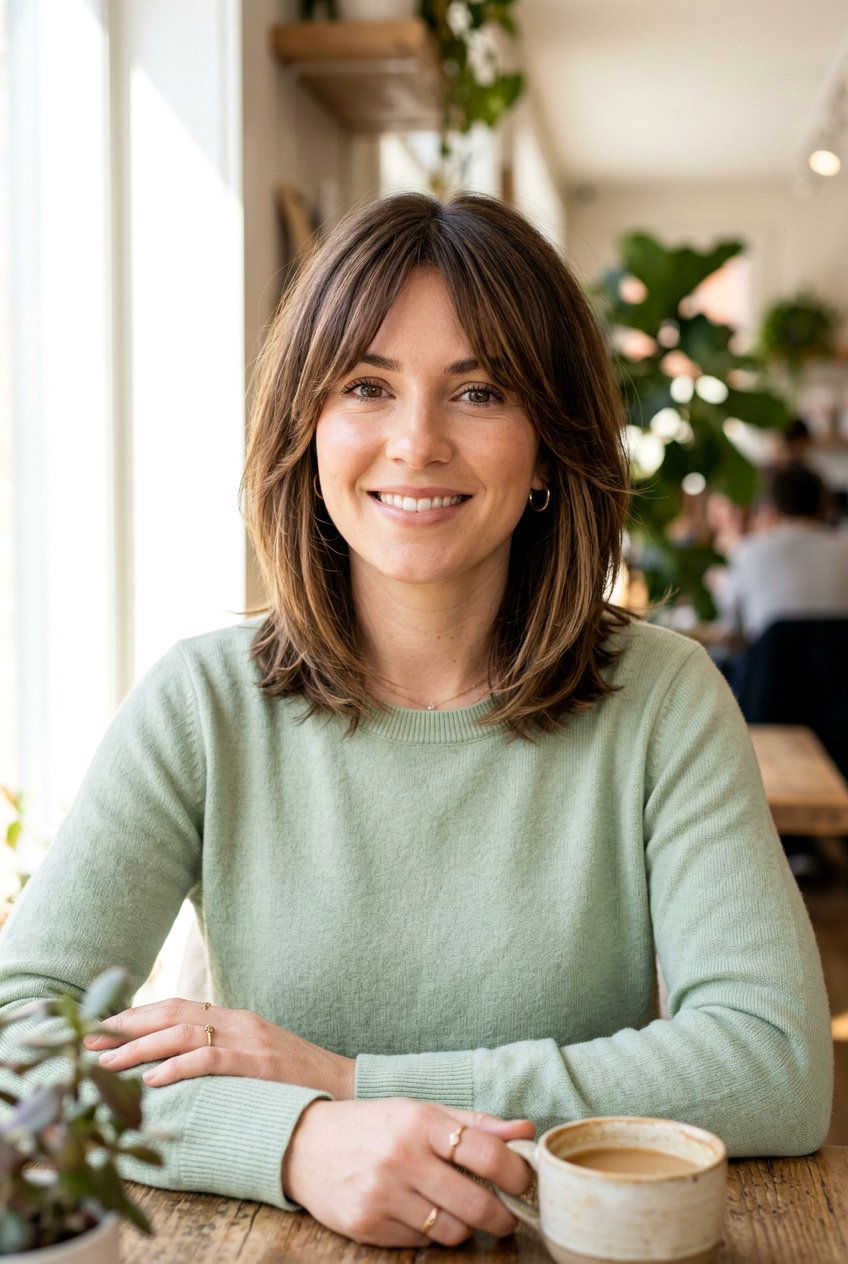 Layered Medium Bob With Curtain Bangs - 20 low maintenance medium haircut with bangs - 20 low maintenance medium haircut with bangs