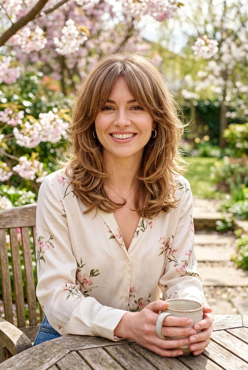 Layered Medium Cut With Birkin Bangs - 20 low maintenance haircut for women with bangs - 20 low maintenance haircut for women with bangs