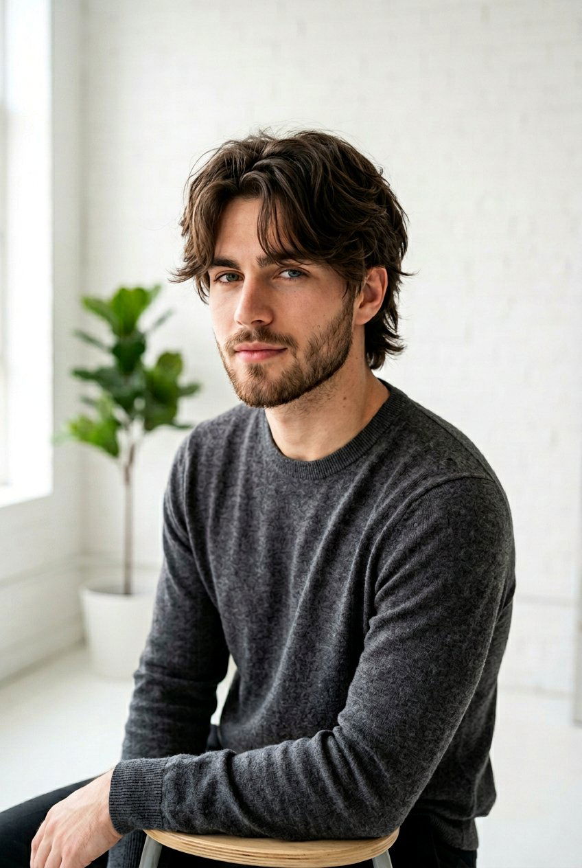 Layered Men Wolf Cut With Curtain Fringe - 20 men wolf cut with curtain fringe - 20 men wolf cut with curtain fringe