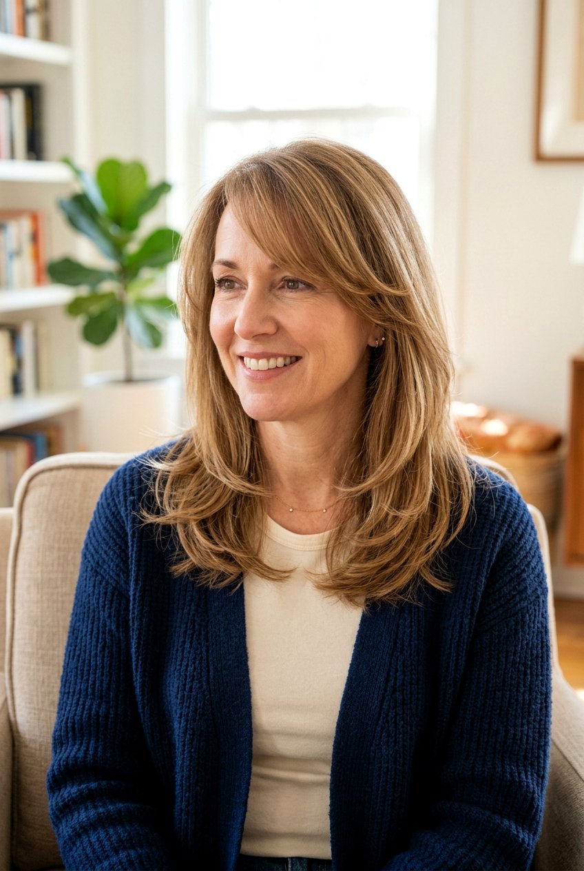 Layered Mid Length Hair For Receding Hairline - 20 haircut for hair loss around temples women - 20 haircut for hair loss around temples women