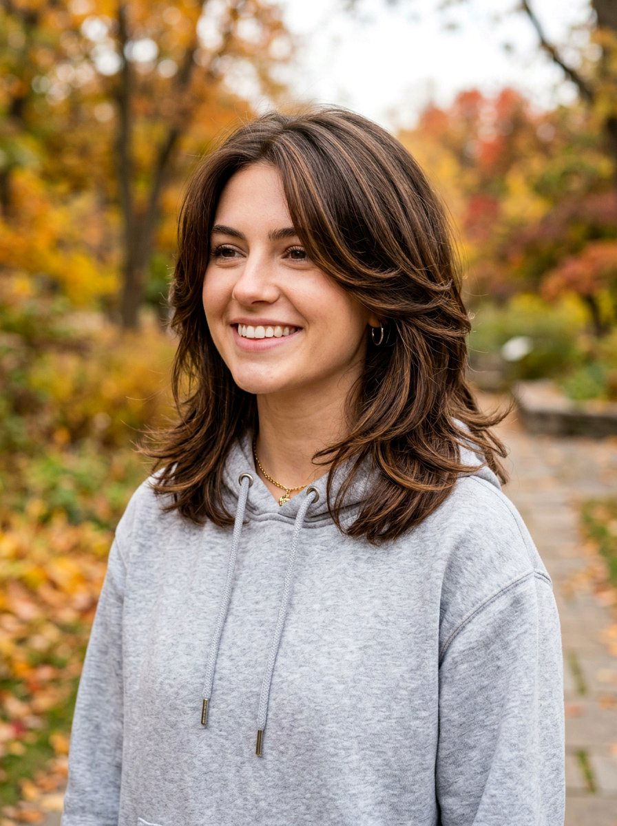 Layered Mid Length Haircut - 20 trendy haircut for college girls 2026 - 20 trendy haircut for college girls 2026