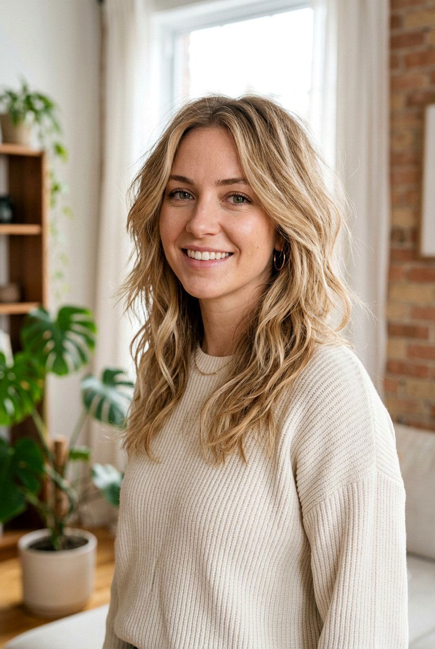 Layered Midi Cut Textured Ends - 20 hairstyles for heart shaped faces - 20 hairstyles for heart shaped faces