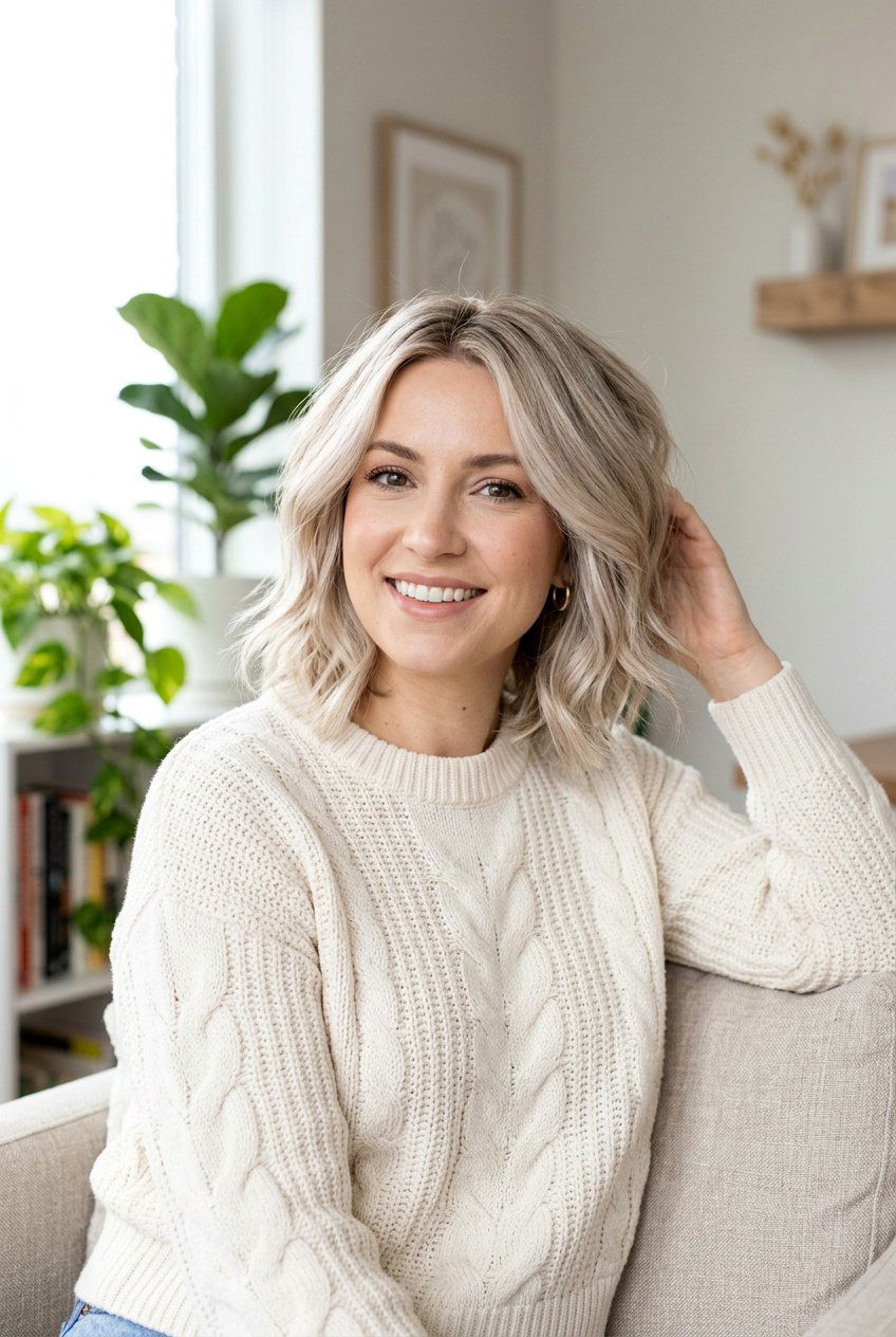 Layered Pearl Blonde Bob For Thick Hair - 20 pearl blonde bob - 20 pearl blonde bob