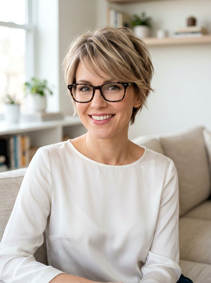 Layered Pixic Cut For Thin Hair - 20 short hairstyles for women with glasses and thin hair - 20 short hairstyles for women with glasses and thin hair