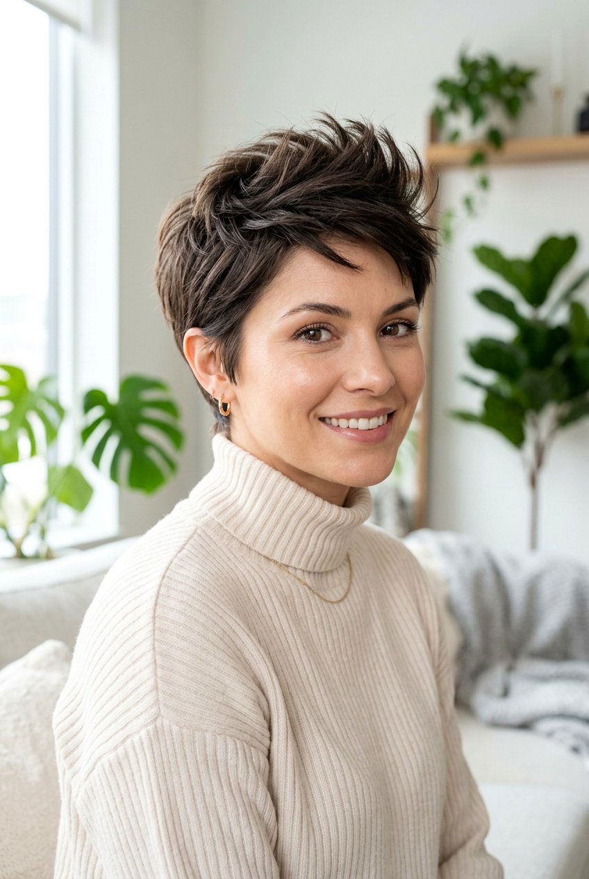 Layered Pixie - 20 stylish mom haircut for fine hair - 20 stylish mom haircut for fine hair