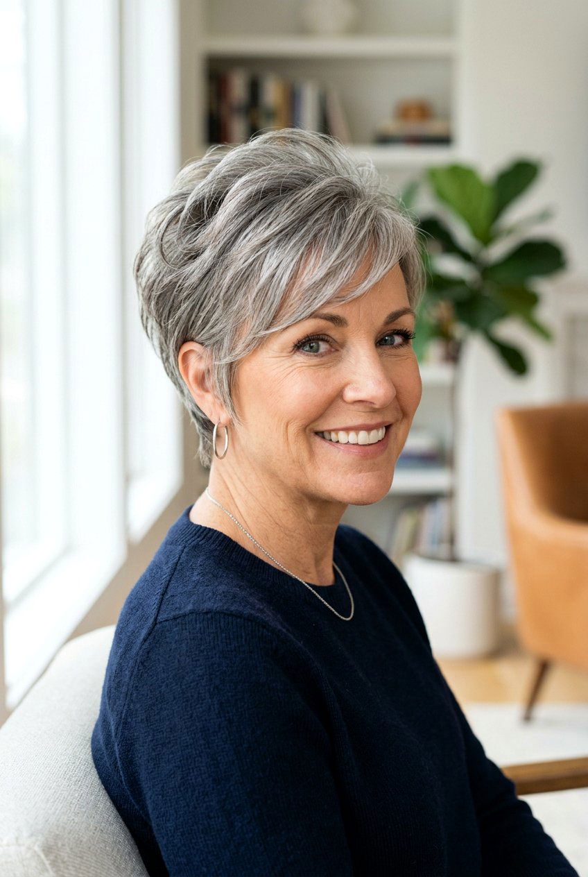 Layered Pixie - 20 best haircuts for women over 40 - 20 best haircuts for women over 40
