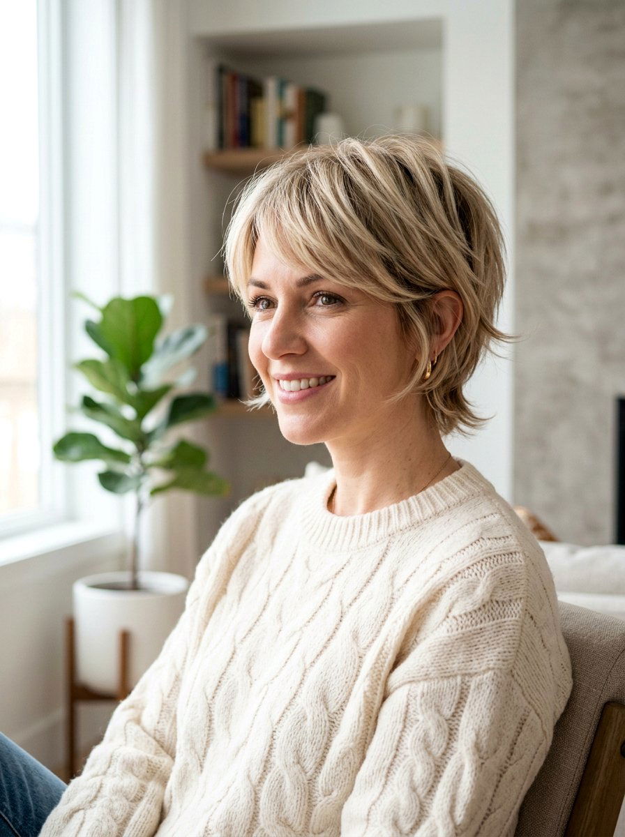 Layered Pixie Bob - 20 soft feathered pixie for older women - 20 soft feathered pixie for older women
