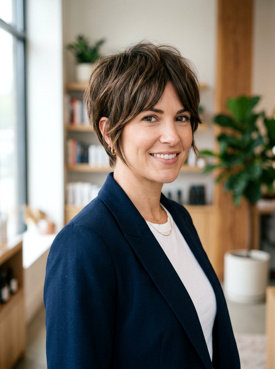 Layered Pixie Bob Haircut - 20 flattering haircut for pear face women - 20 flattering haircut for pear face women