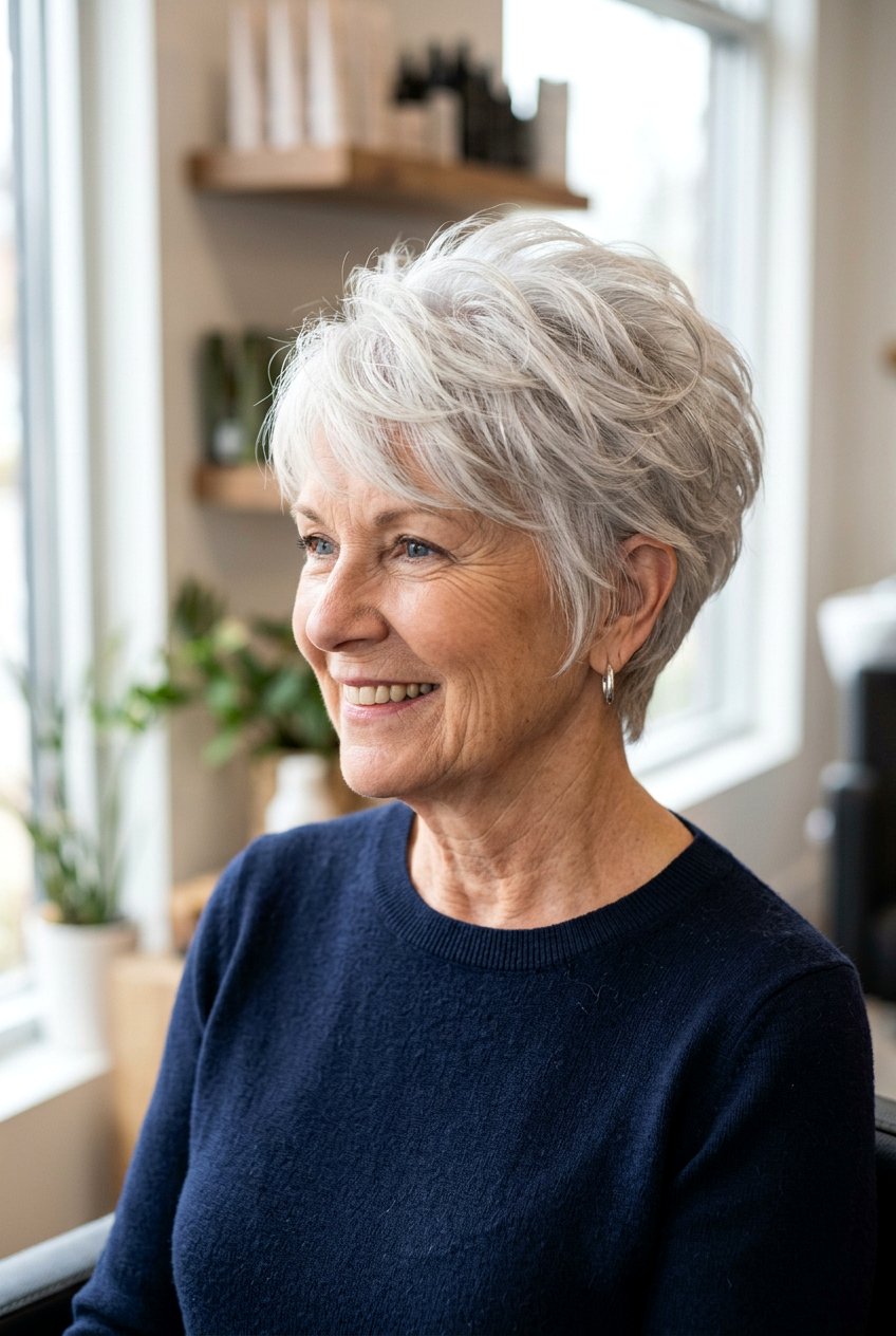 Layered Pixie Cut - 20 no fuss haircuts for older women - 20 no fuss haircuts for older women