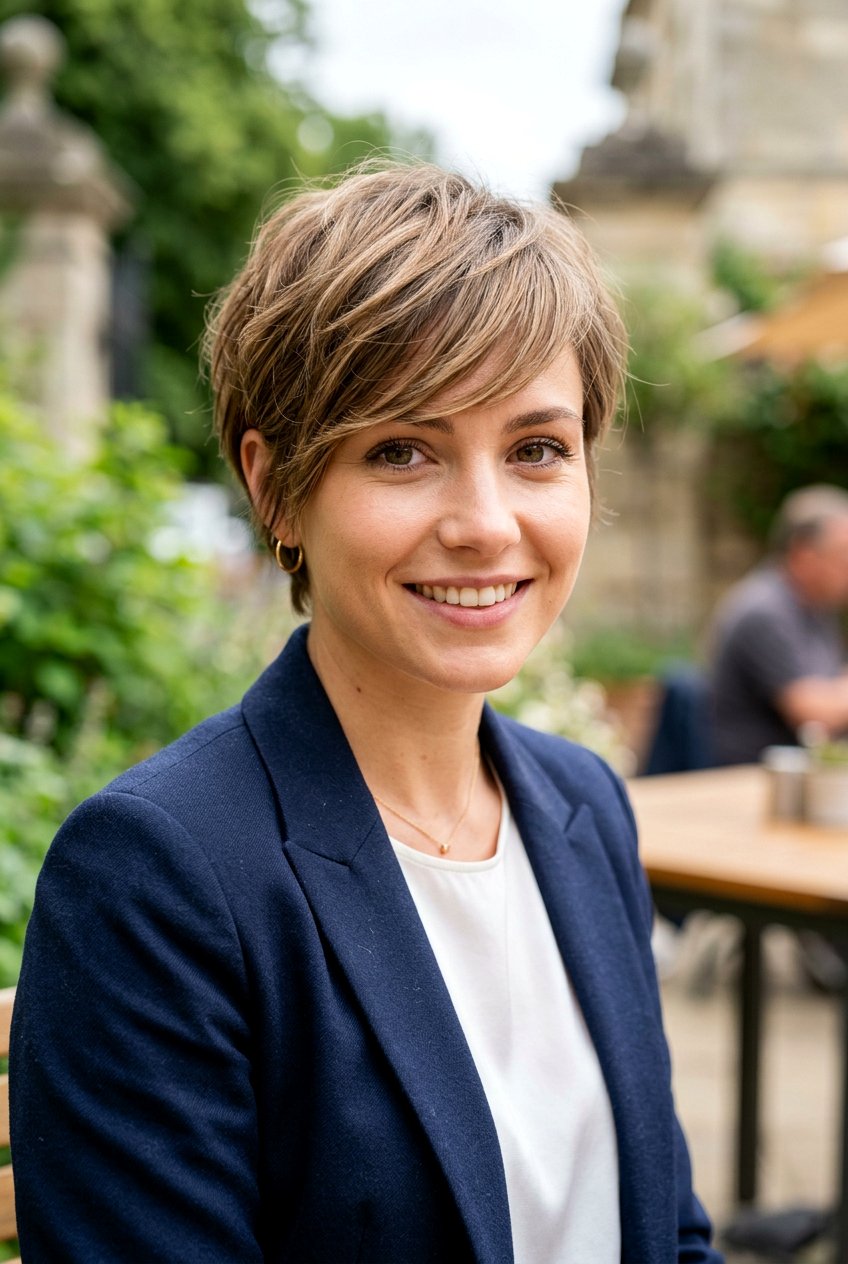 Layered Pixie Cut With Side Bangs - 20 classy office pixie haircut - 20 classy office pixie haircut