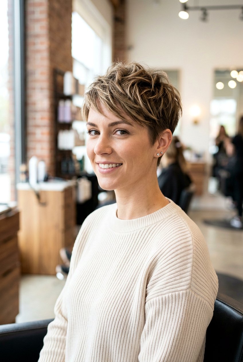 Layered Pixie Cut for Widows Peak - 20 hairstyles for widows peak women - 20 hairstyles for widows peak women