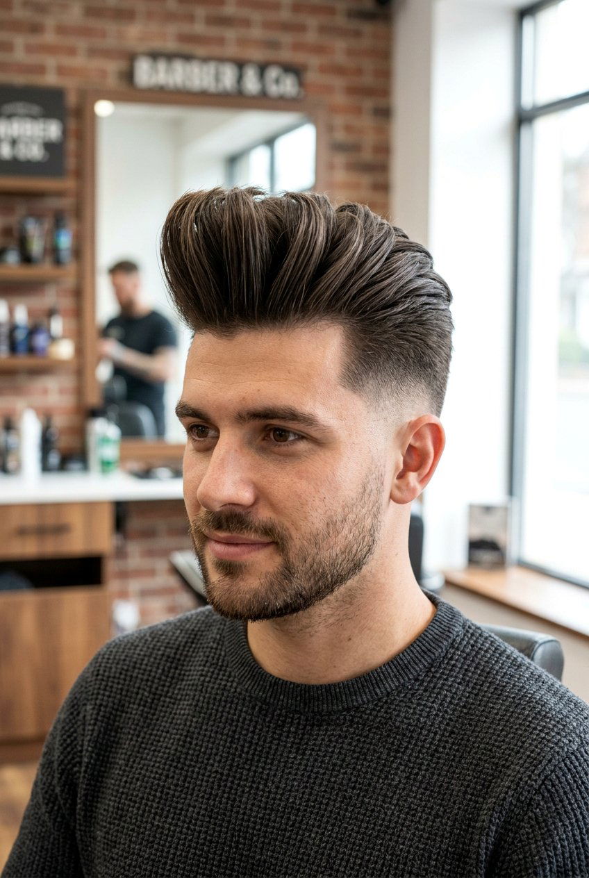 Layered Pompadour Long Top - 20 long layers haircut for older men - 20 long layers haircut for older men