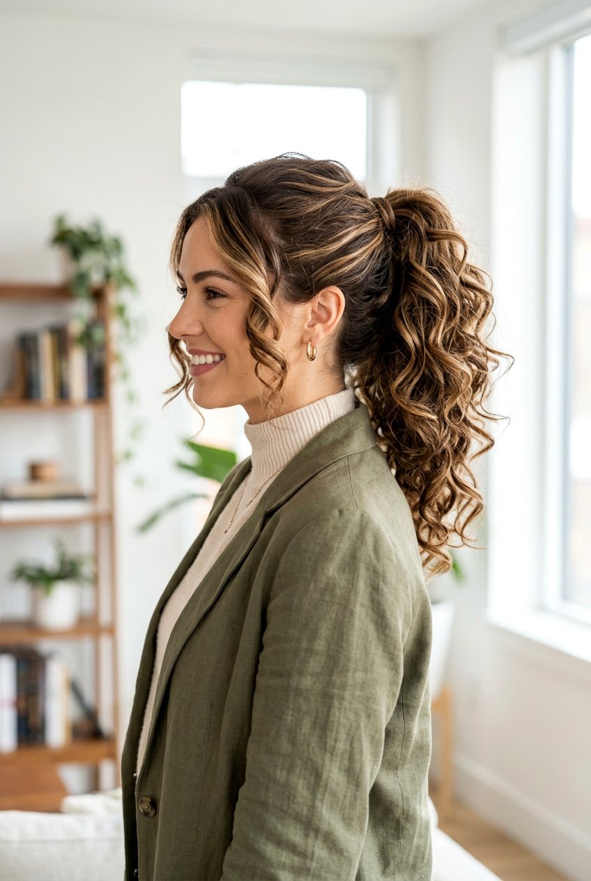 Layered Ponytail With Soft Curls - 20 soft girl ponytail with curls - 20 soft girl ponytail with curls
