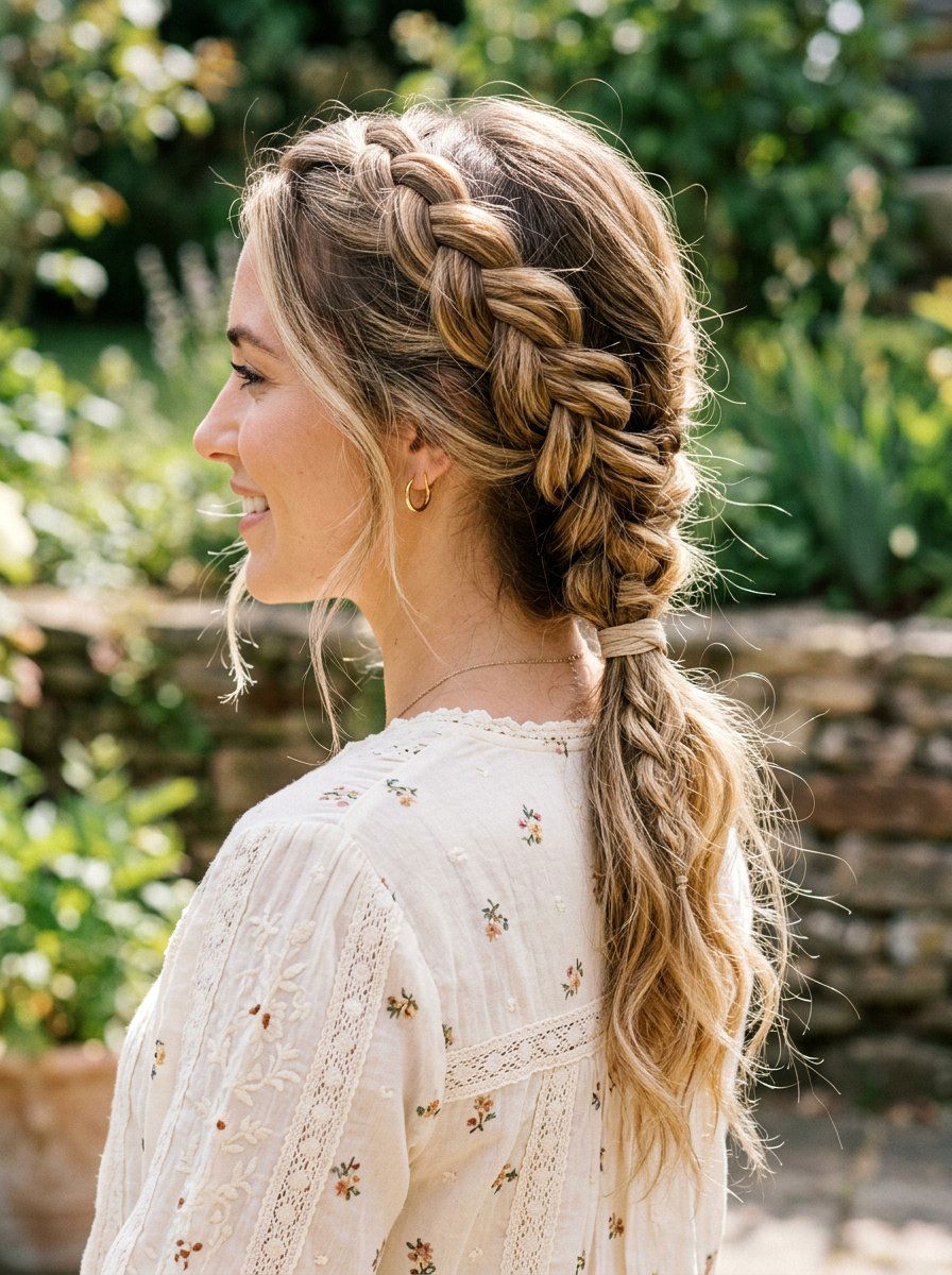 Layered Rope Braid Low Ponytail - 20 rope braid low ponytail - 20 rope braid low ponytail