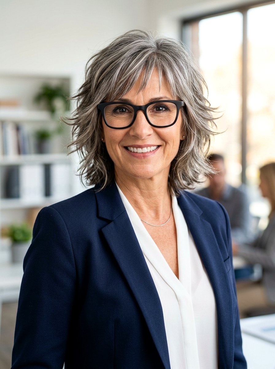 Layered Shag For Glasses Wearers - 20 shag haircut for thin hair over 50 - 20 shag haircut for thin hair over 50