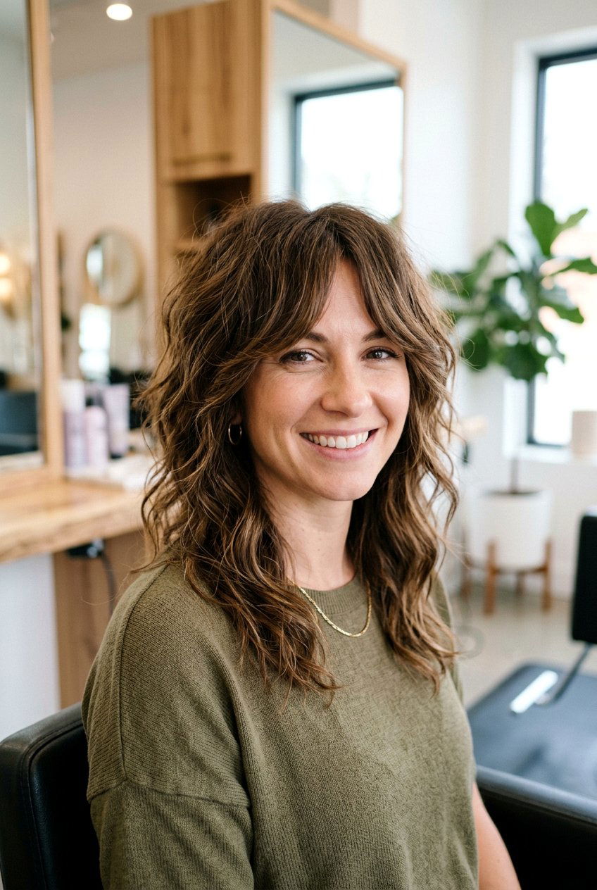 Layered Shag Haircut for Postpartum Hair - 20 haircuts for postpartum hair loss - 20 haircuts for postpartum hair loss