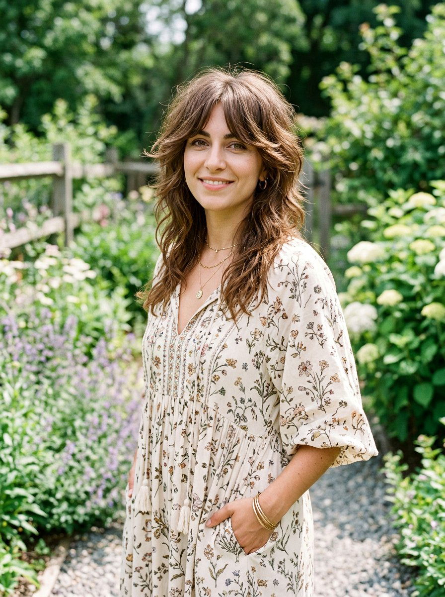 Layered Shag With Curtain Bangs - 20 hairstyle to blend short regrowth - 20 hairstyle to blend short regrowth