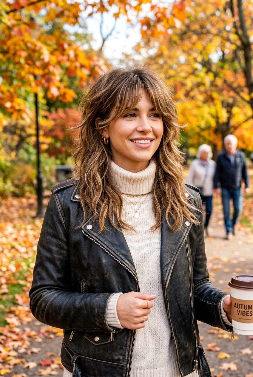 Layered Shag With Curtain Bangs - 20 low maintenance haircut for women with bangs - 20 low maintenance haircut for women with bangs