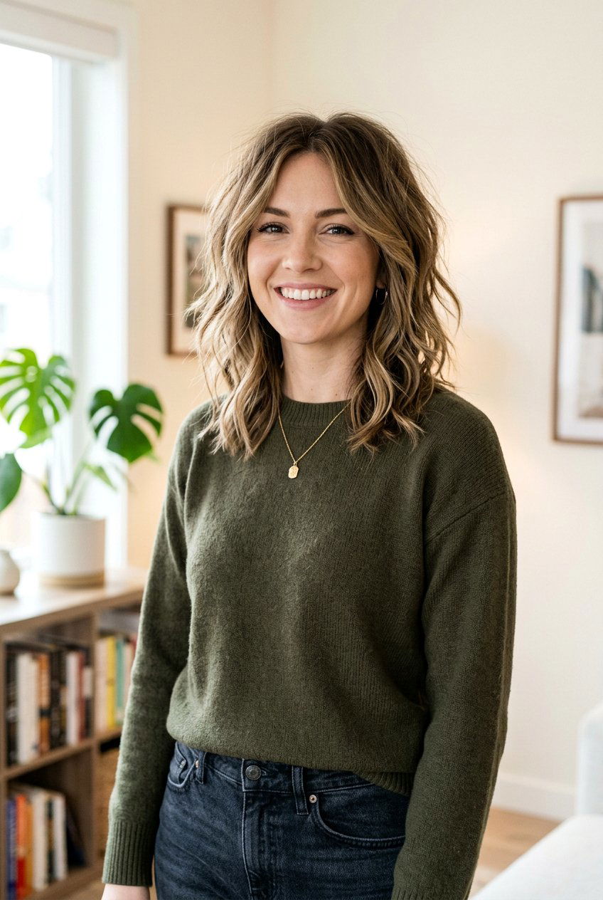 Layered Shaggy Lob - 20 hairstyles for receding hairline women - 20 hairstyles for receding hairline women