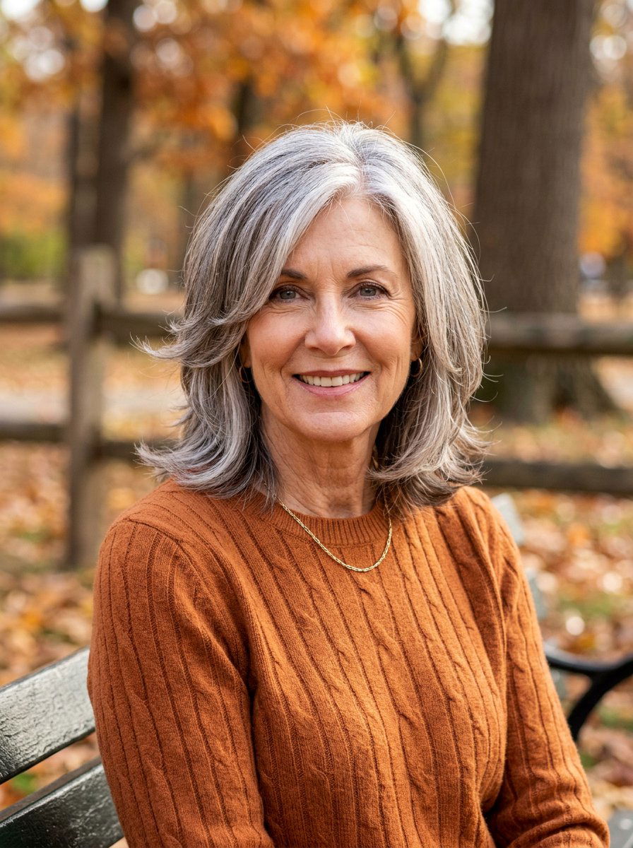 Layered Shoulder Length Bob - 20 polished shoulder length hairstyle for older women - 20 polished shoulder length hairstyle for older women