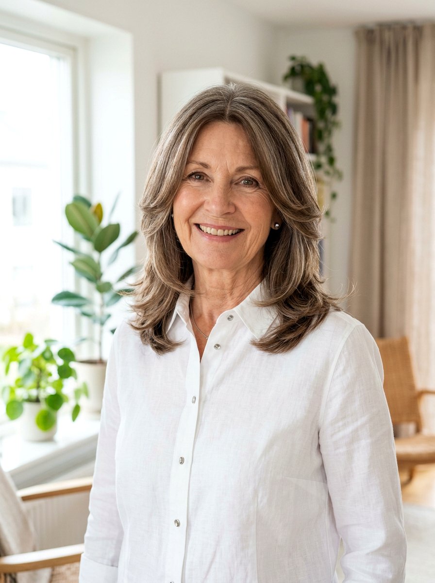 Layered Shoulder Length Hair With Center Part - 20 older women shoulder length layer ideas - 20 older women shoulder length layer ideas