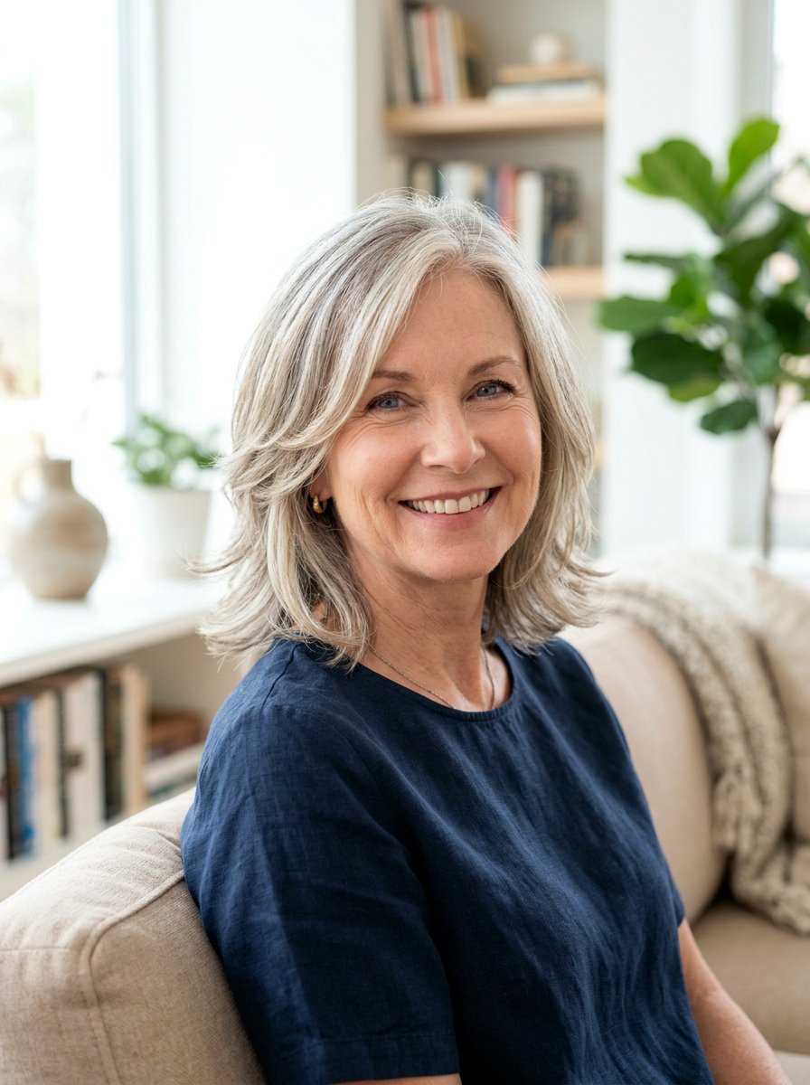 20 Gorgeous Shoulder Length Haircut Ideas For Women Over 50