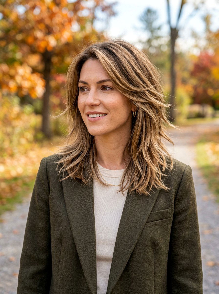 Layered Shoulder Length Piecey Haircut - 20 layered shoulder length haircut with texture - 20 layered shoulder length haircut with texture