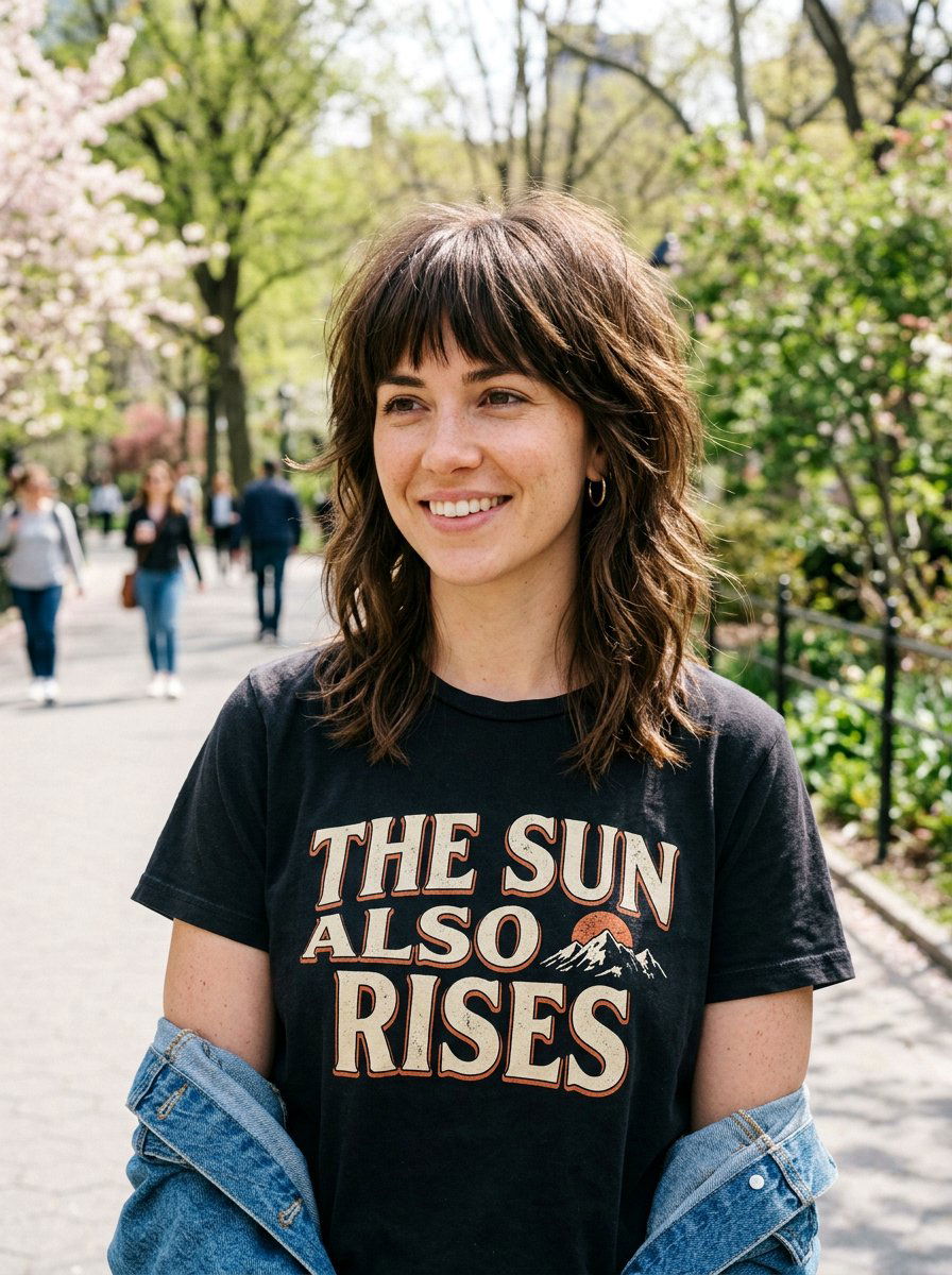 Layered Shoulder Length Shag With Bangs - 20 layered shoulder length haircut with texture - 20 layered shoulder length haircut with texture