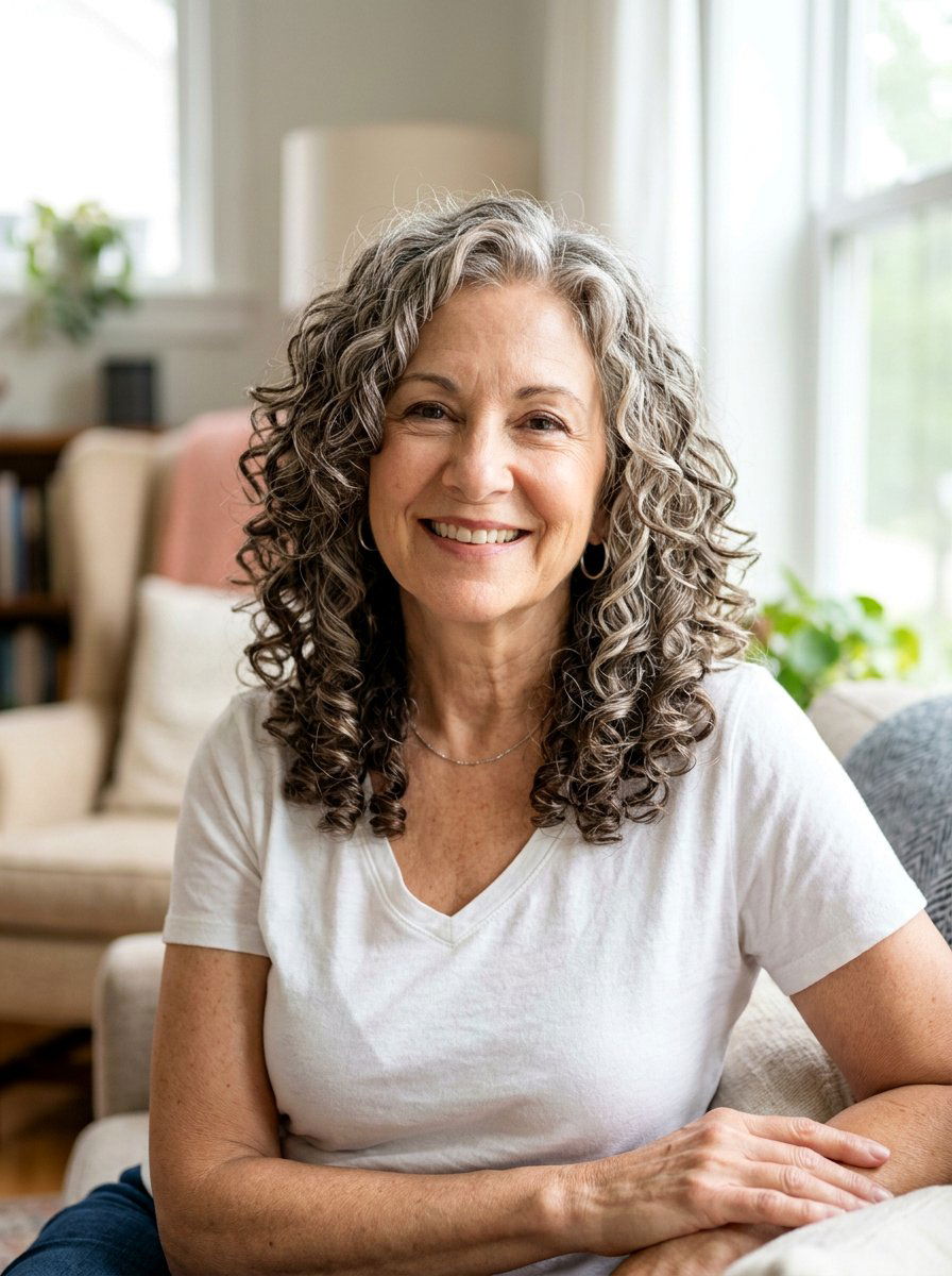 Layered Shoulder Length Spiral Curls - 20 older women shoulder length layer ideas - 20 older women shoulder length layer ideas